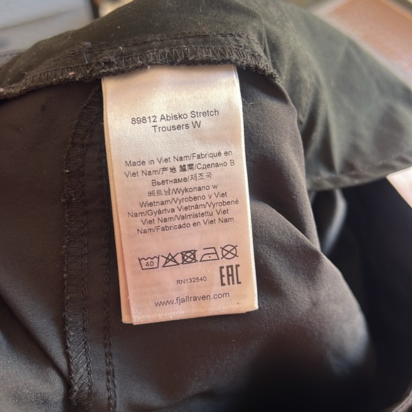 Fjallraven Women’s Abisko Trail Stretch Black Hiking Trouser Pants Size 26 Reg - Picture 10 of 13